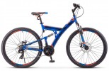 Велосипед 27,5' двухподвес STELS FOCUS MD синий/неон. красн., диск, 21 ск., 19' (2020) V010 LU083834